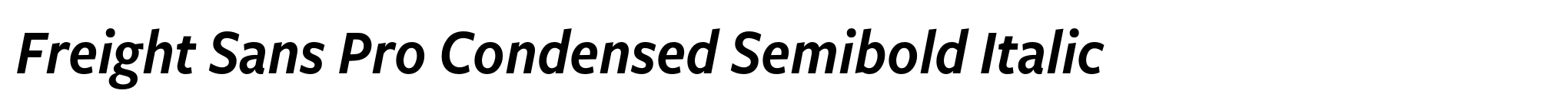 Freight Sans Pro Condensed Semibold Italic image
